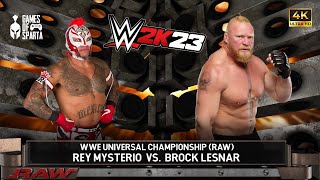 Rey Mysterio Vs. Brock Lesnar | WWE Universal Championship Match | RAW | WWE 2K23 | Games of Sparta