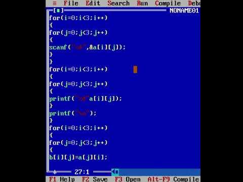 Transpose of Matrix in c programming using array #shorts #trending # ...