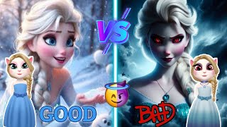 My Talking Angela 2 || Frozen Good Elsa ❄ Vs Bad Elsa 👿 Vs Angela 2 || Cosplay/Makeover 💅💄