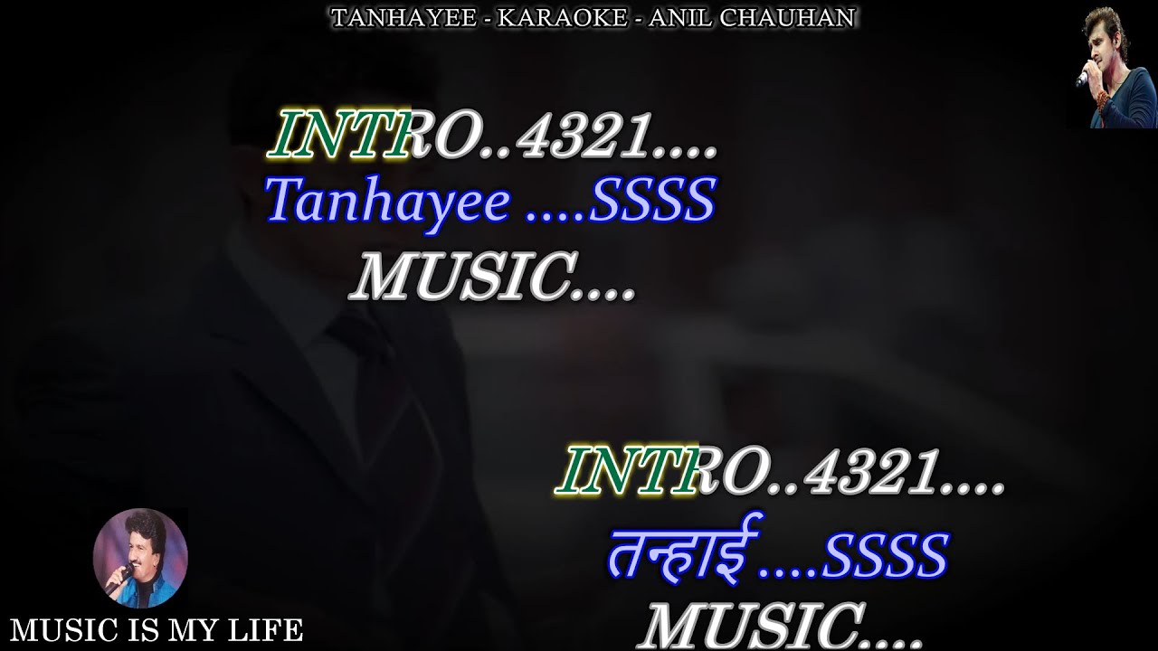 Tanhayee Sonu Nigam Karaoke With Scrolling Lyrics Eng. & हिंदी