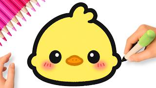 CÓMO DIBUJAR UN POLLITO KAWAII 🐤 ¡FÁCIL!