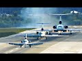 Девять движков на троих Ту-154 Як-42 Як-40 самолеты из СССР