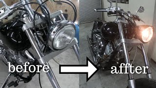 カスタム＆車両紹介]ドラッグスター400 トリプルツリー ヘッドライト