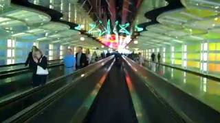 Chicago O'Hare Airport Tunnel from United Concourse B to C