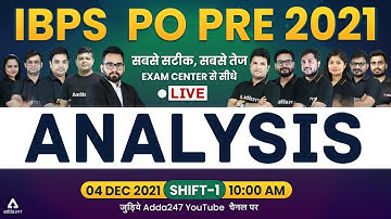 IBPS PO Analysis 2021 (4 Dec, Shift 1) | IBPS PO Prelims Asked Questions & Cut Off Analysis 2021