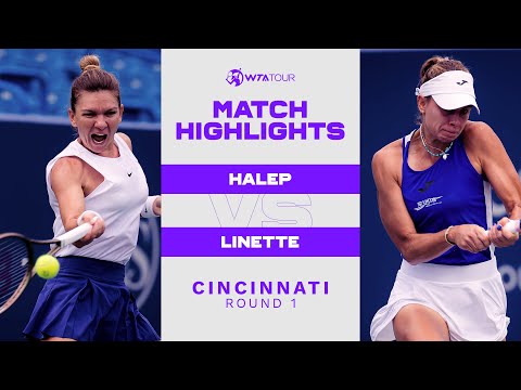 Simona Halep vs. Magda Linette | 2021 Cincinnati Round 1 | WTA Match Highlights