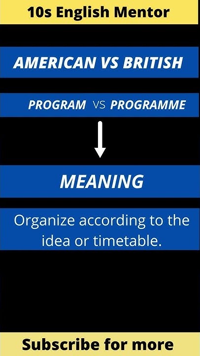 Program vs Programme Pronunciation + Meaning And Sentence - YouTube