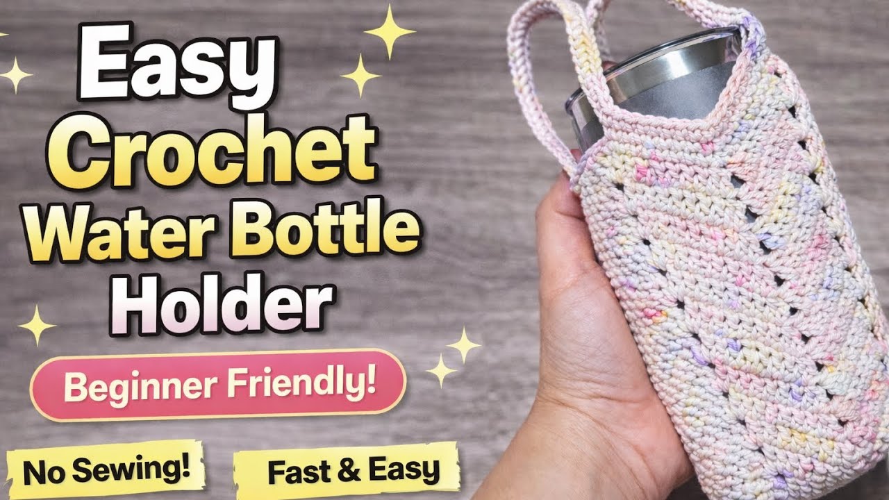 How to Crochet a Water Bottle Holder (Easy & Fast Tutorial) - YouTube