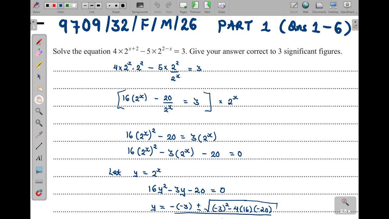 9709/32/F/M/26 - PART 1 (Qns 1 - 6) | A LEVEL PURE MATHEMATICS 3