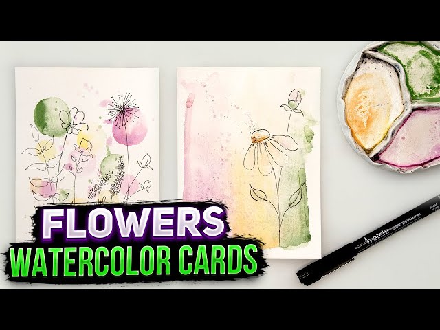 How to Make Easy Watercolor Cards in 10 Minutes (4 Ways!) - Lyssy Creates