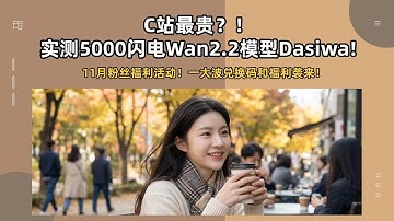 C站最贵？！实测5000闪电Wan2.2爆火图生视频无限制模型Dasiwa，11月粉丝福利，一大波兑换码和福利袭来(B站参与)-T8 Comfyui教程