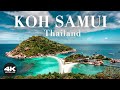 Flying over koh samui thailand 4k u relaxing music with beautiful natural landscape