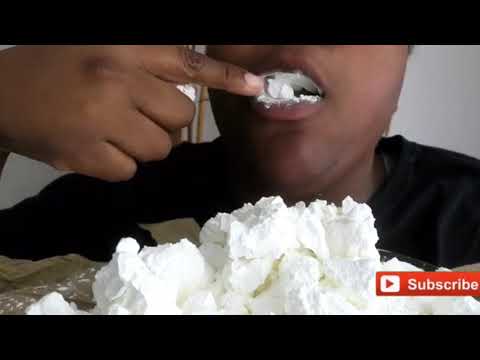 asmr eating cornstarch chunks 