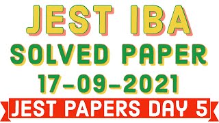 JEST IBA | Solved PAPER | DAY5 17 September 2021 screenshot 3