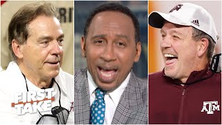 Stephen A. predicts an Alabama 'beatdown' after Jimbo Fisher called out Nick Saban | First Take