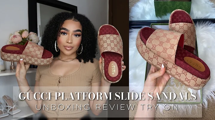 GUCCI GG CANVAS PLATFORM SLIDE SANDALS UNBOXING REVIEW 2022