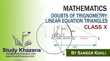 Doubts of Trigonometry, Linear Equations in two variables and Triangles | Study Khazana
