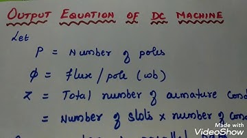 Output Equation of DC machine | Design of Electrical Apparatus| Tamil