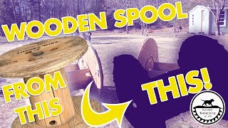 Turning a Wooden Spool into a Flower Bed