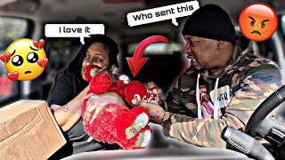 ANOTHER MAN SENT ME A V-DAY GIFT TO OUR HOUSE PRANK ON HUSBAND! *HE SNAPPED*