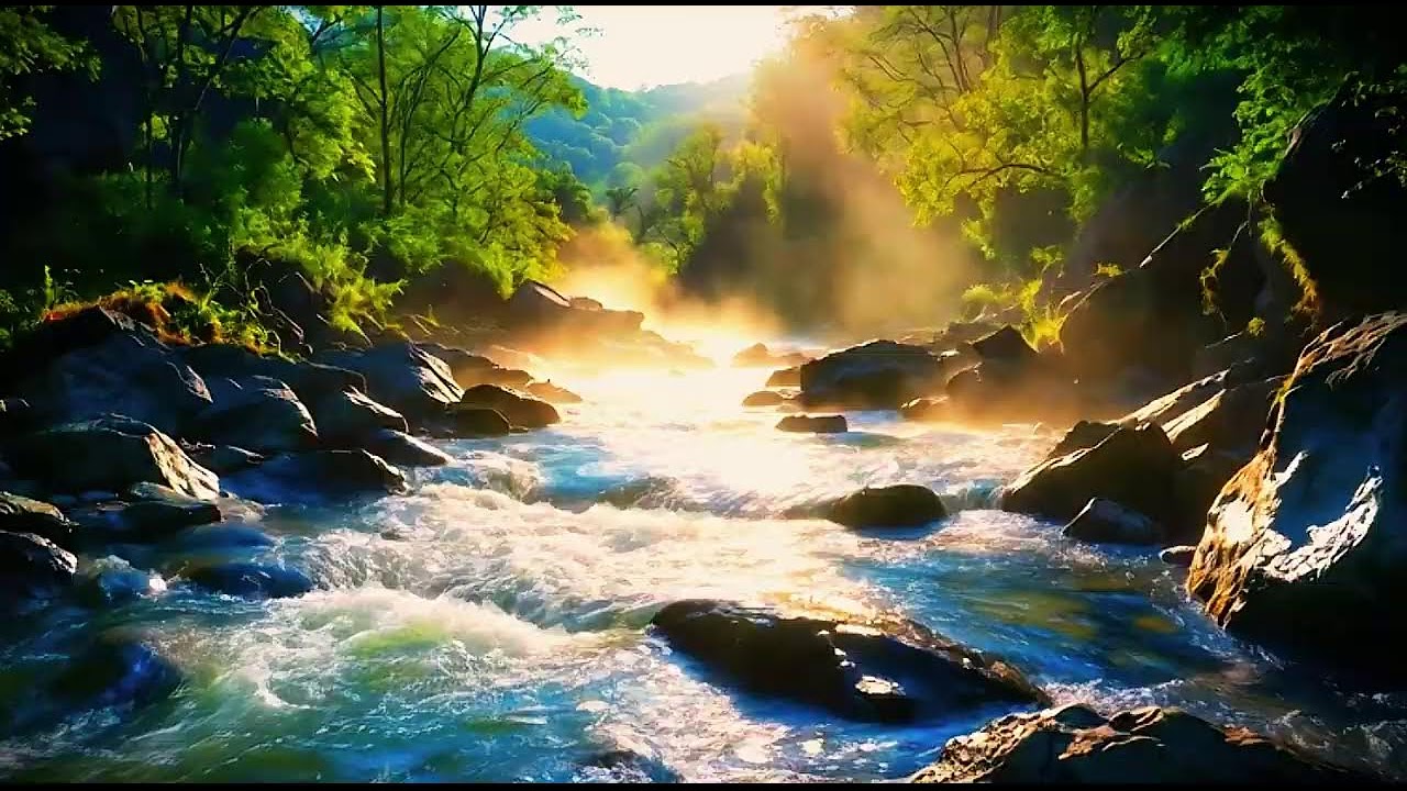 LIVE 24/7  🌊 Peaceful Forest River  ☀️ |  Relax & Unwind  🌿 | Soothing Water Sounds  | Black Screen