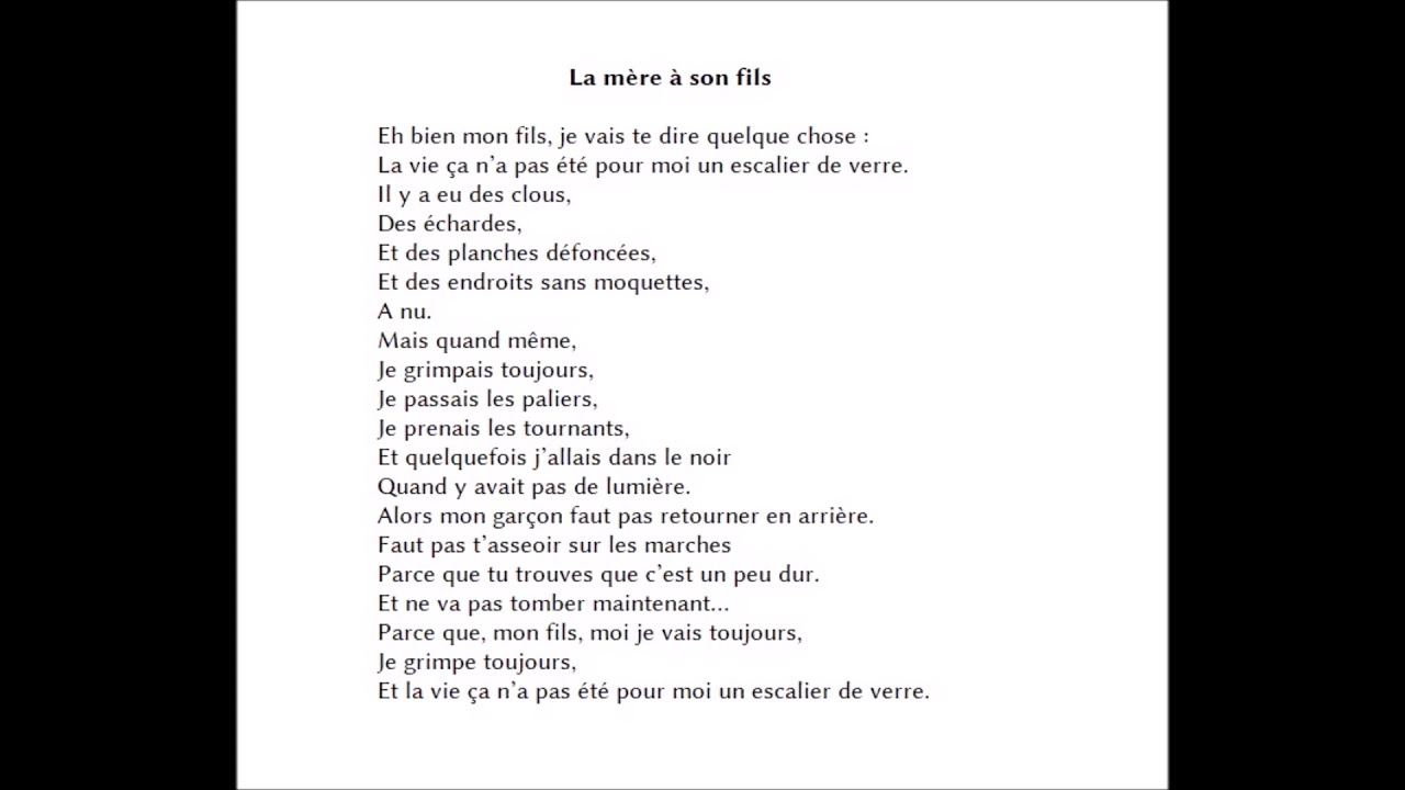 Chanson D une Maman Pour Son Fils