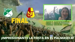 CALI CAMPEÓN - HINCHAS DEL CALI / Final Cali vs Tolima 2021-2 // FIESTA VERDE EN PALMASECA