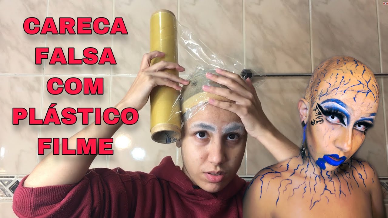 TUTORIAL CARECA FALSA | Cobrir cabelo com plástico filme
