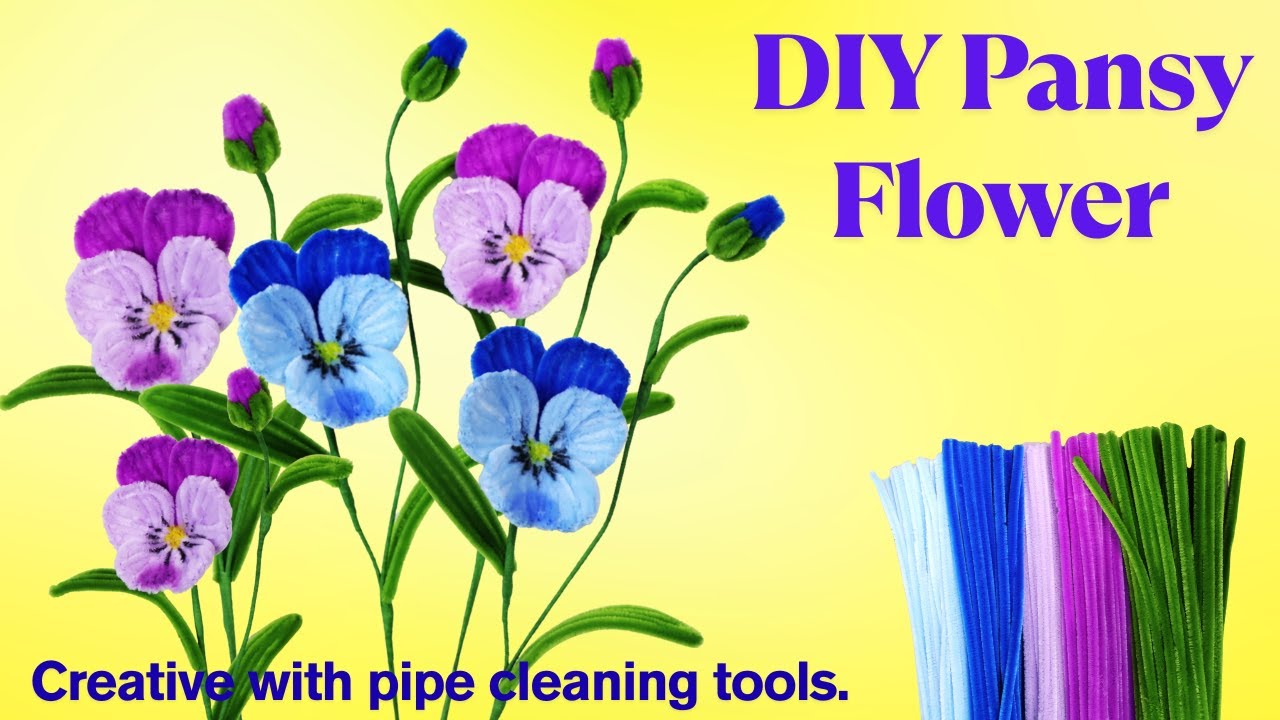 💐 Easy Pipe Cleaner Pansy Flower Tutorial | Creative DIY Idea 🌟Diy pipes cleaner flowers tutorial 🌸
