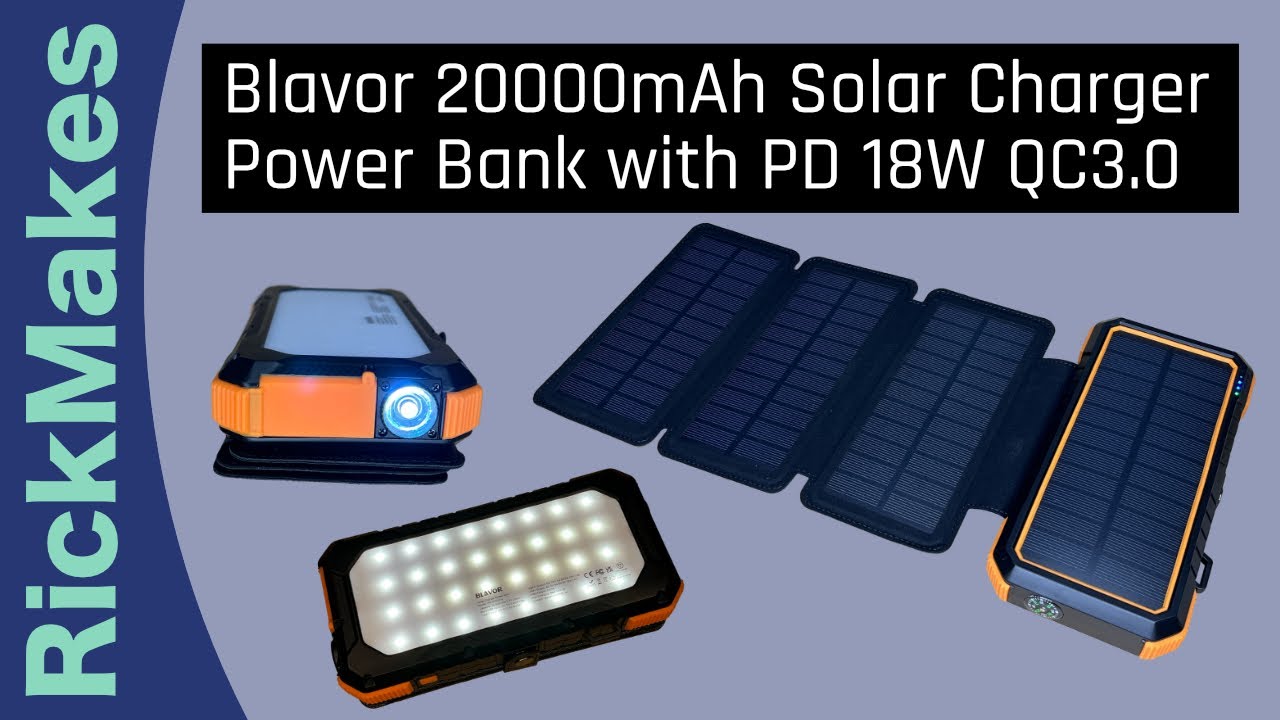 Solar Powerbank 20000 mAh – Draadloos & Waterdicht