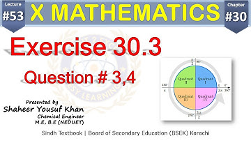 Exercise 30.3: Q3 and 4 || Chapter 30 || Class 10 Math