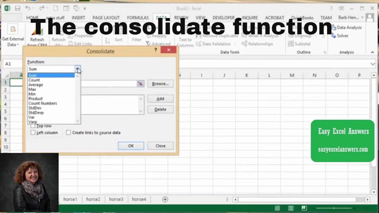 how-to-use-the-consolidate-function-in-excel-youtube