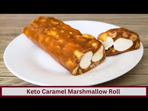 Easy Keto Caramel Marshmallow Roll (Gluten Free and Nut Free Options)