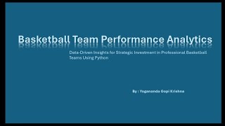 Basketball Analytics using Python