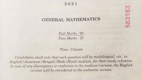 SEBA HSLC 2022 General Mathematics question paper|Maths question paper Matric exam|Class 10 board ex