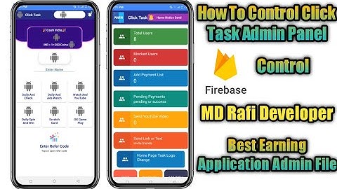 Click Task Admin Panel Control | How To Control Firebase Admin Panel | Best Earning App Admin File