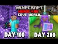 I Survived 200 Days of Hardcore Minecraft, In a Cave Only World... Here&#39;s What Happened