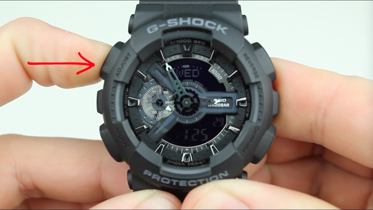 g shock analog digital set time