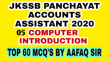 JKSSB (05) PANCHAYAT ACCOUNTS ASSISTANT 2020 / TOP 60 MCQ