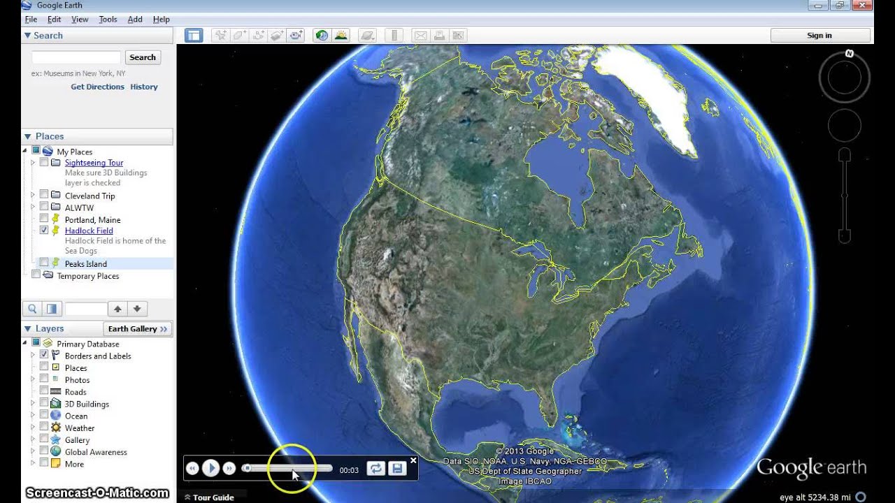 record tour google earth