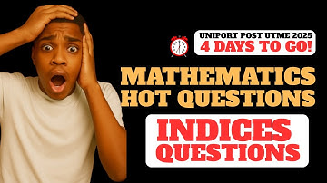 UNIport Post UTME Past Questions – Indices Solved Step-by-Step (Must Watch for 2025)