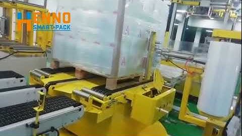 online turntable stretch wrapper with cardboard paper edge corner applicator