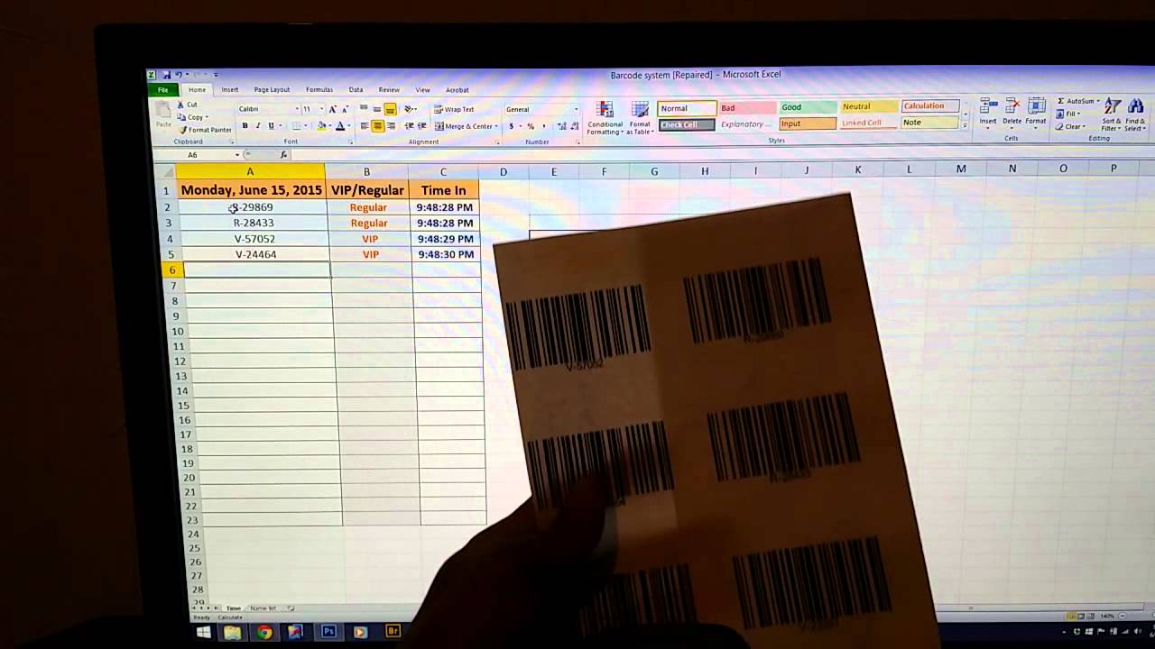 Free barcode scanner software excel