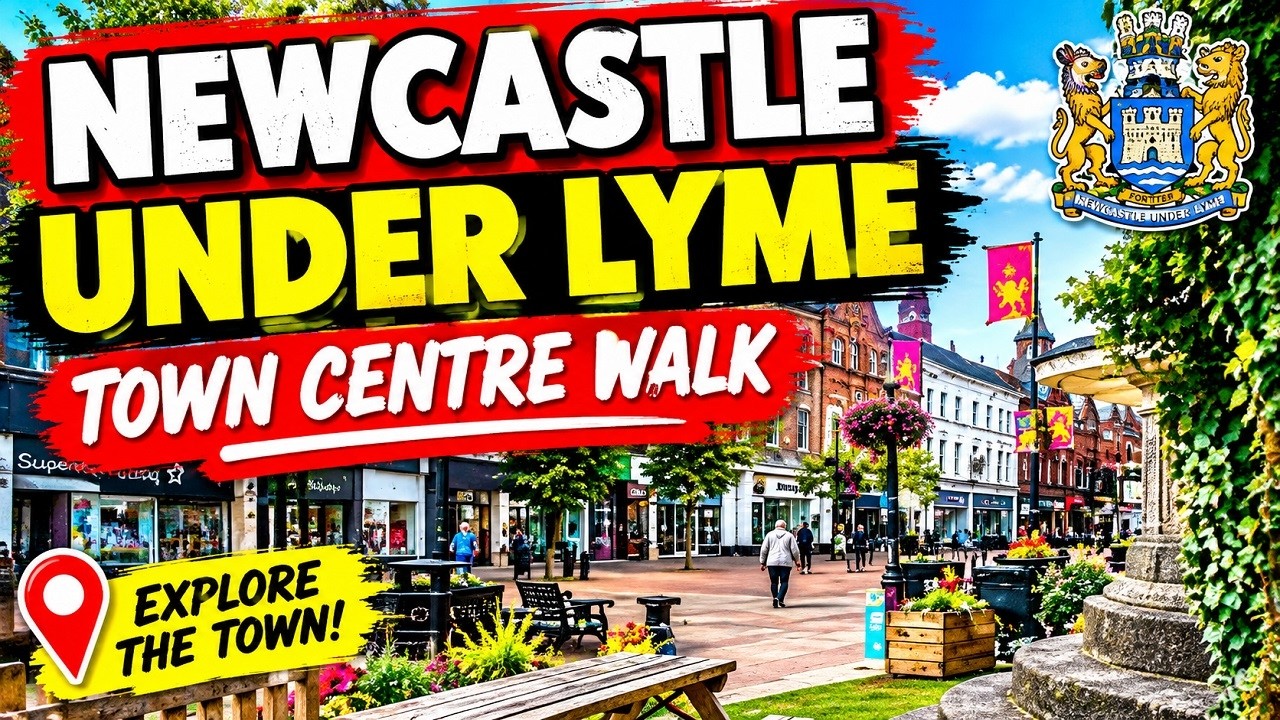 A Walk in NEWCASTLE UNDER LYME Town Centre - Staffordshire - England ...