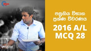 G.C.E. A/L Physics 2016 (Question 28) - භෞතික විද්යාව පසුගිය විභාග ගැටළු විවරණය