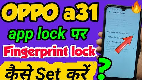 OPPO a31 mein app lock Per fingerprint lock kaise set kare | OPPO a31 app lock with fingerprint lock