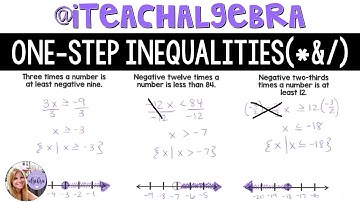Algebra 1 - Solving Inequalities with Multiplication and Division