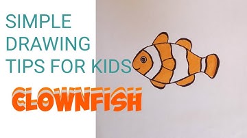 DRAWING CLOWNFISH (NEMO). FOR KIDS. Simple drawing method step by step