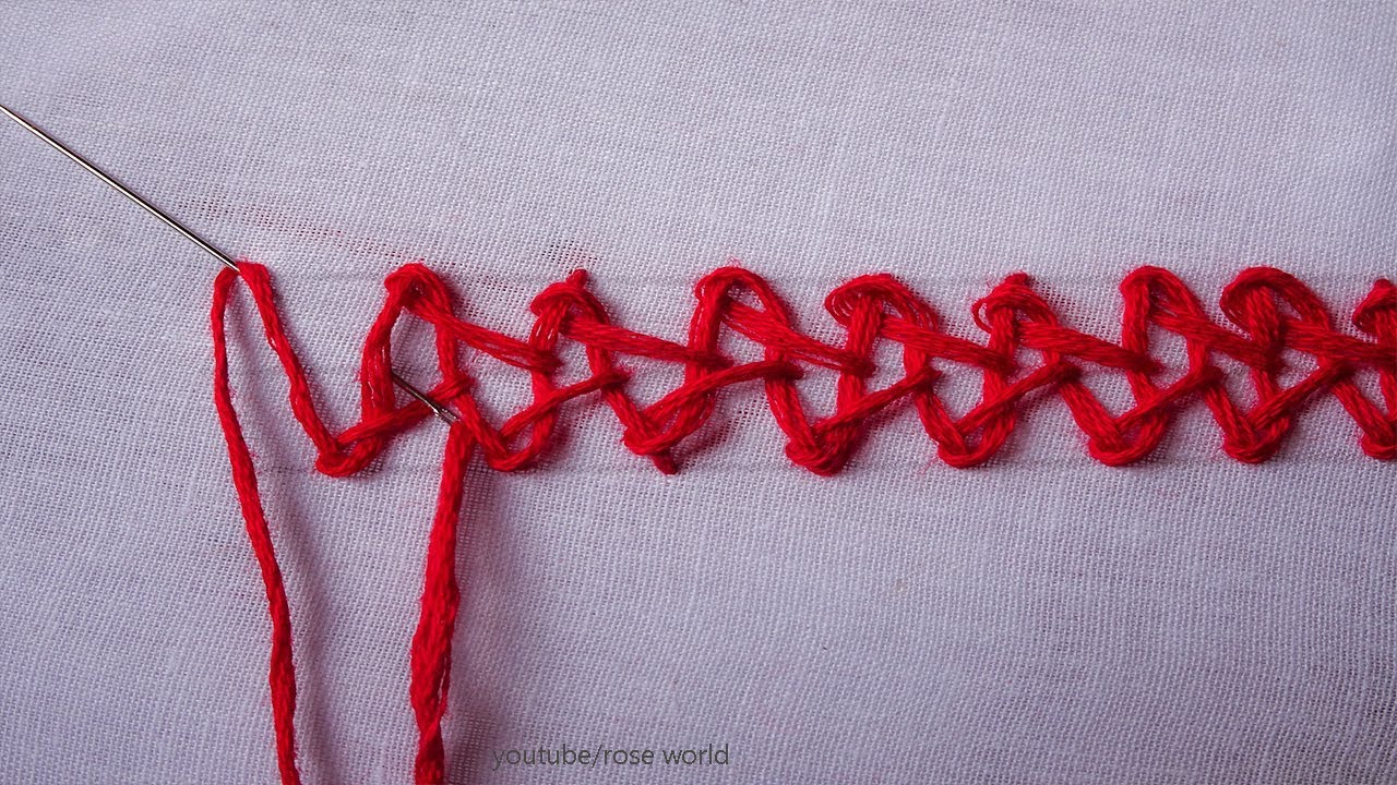 Basic Hand Embroidery Part 29 Spanish Knotted Feather Stitch YouTube