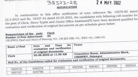 csk palampur joa result || hp csk agriculture Univ. joa result || joa document verification schedule